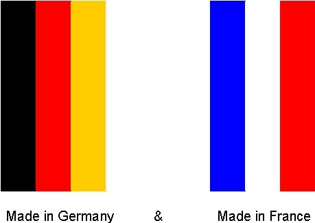 Flagge von Deutschland und Frankreich, Made in Deutschland und Frankreich